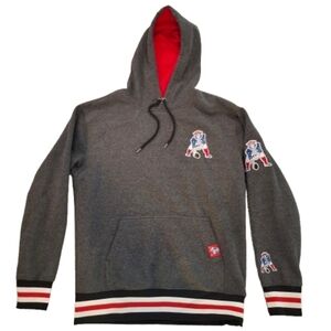 NFL New England Patriots Hoodie Sweatshirt Adult Small Gray Logo Authentic EUC